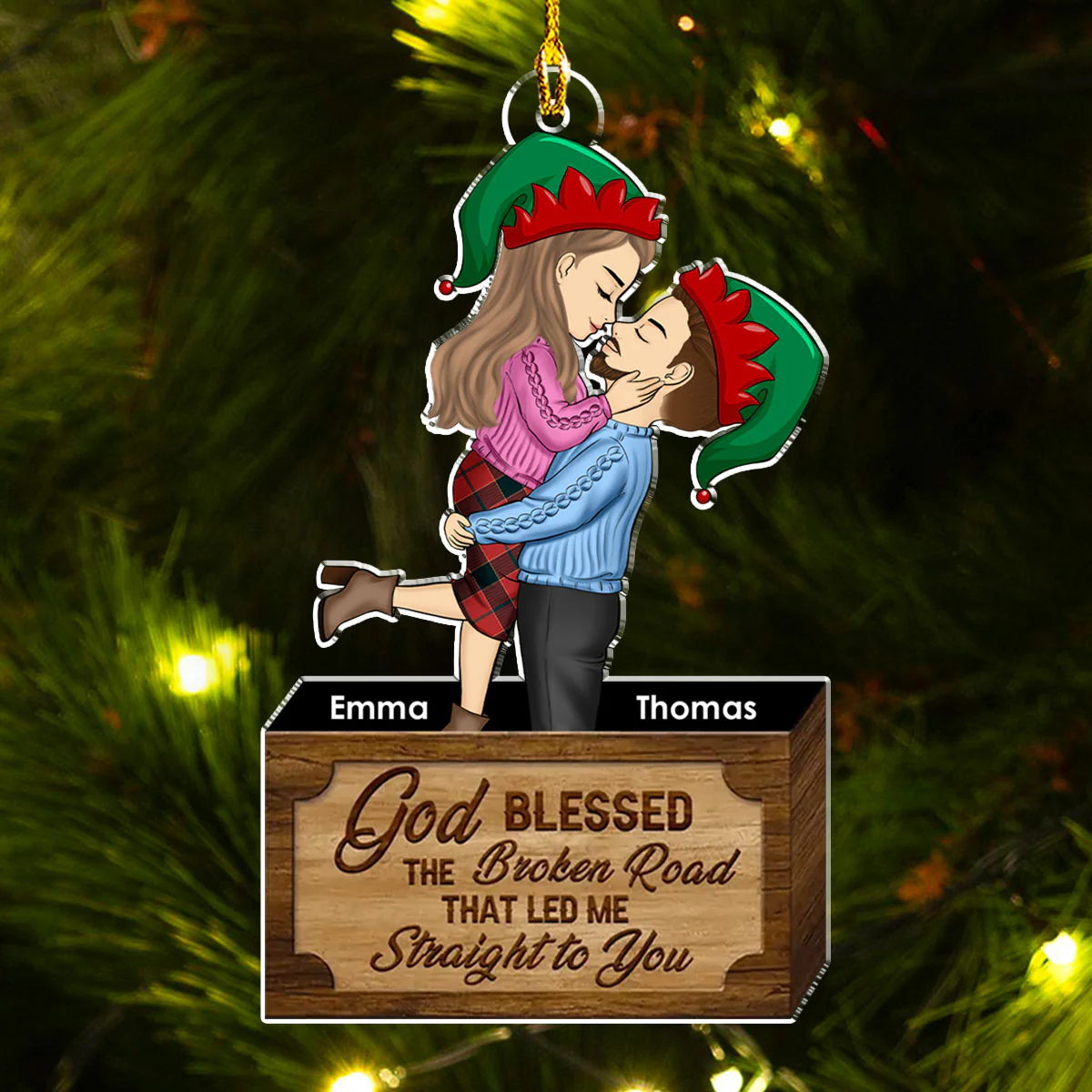 For The Best Partner - Personalized Custom Acrylic Ornament - Image 5