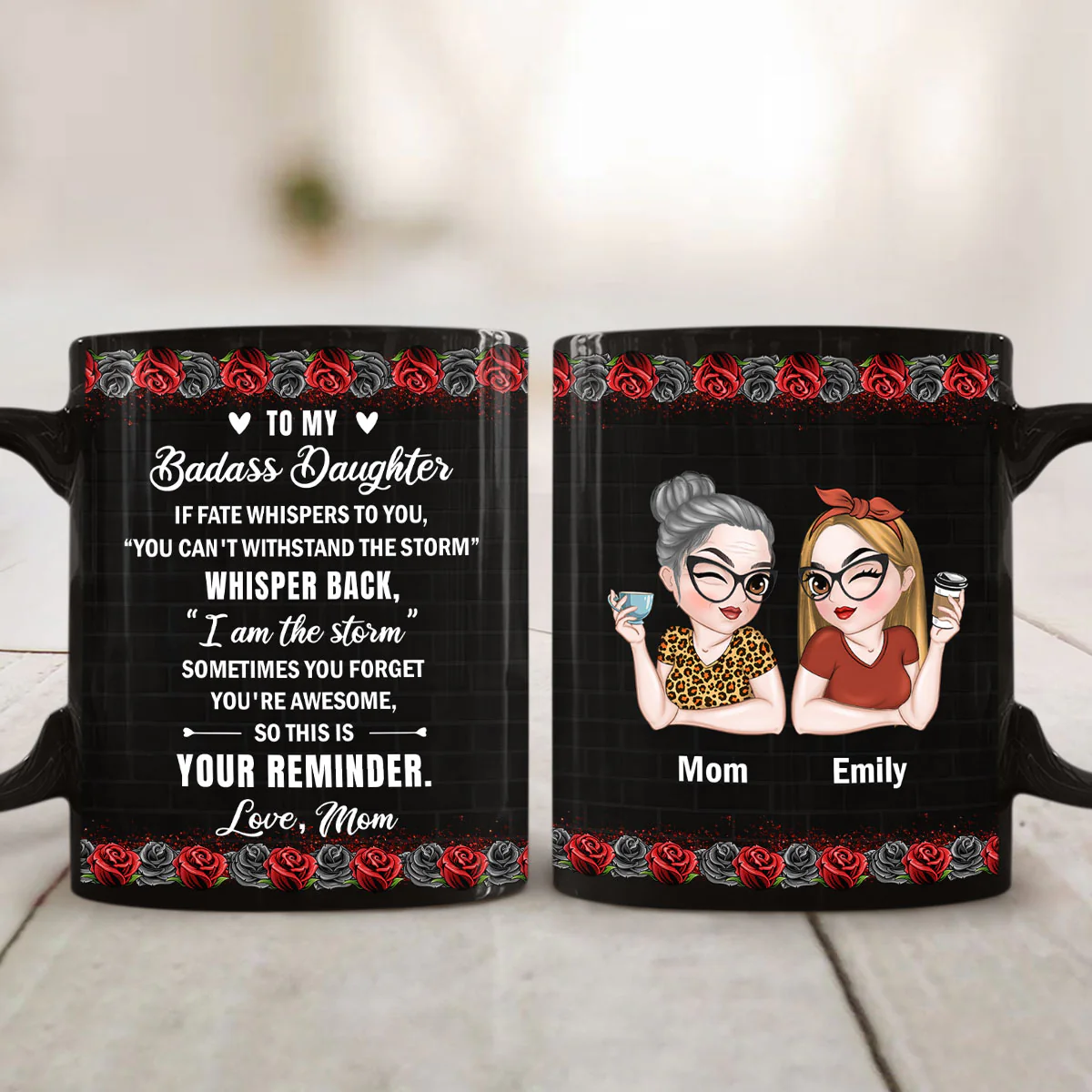 For The Strongest Daughter - Personalized Custom Coffee Mug - Image 2