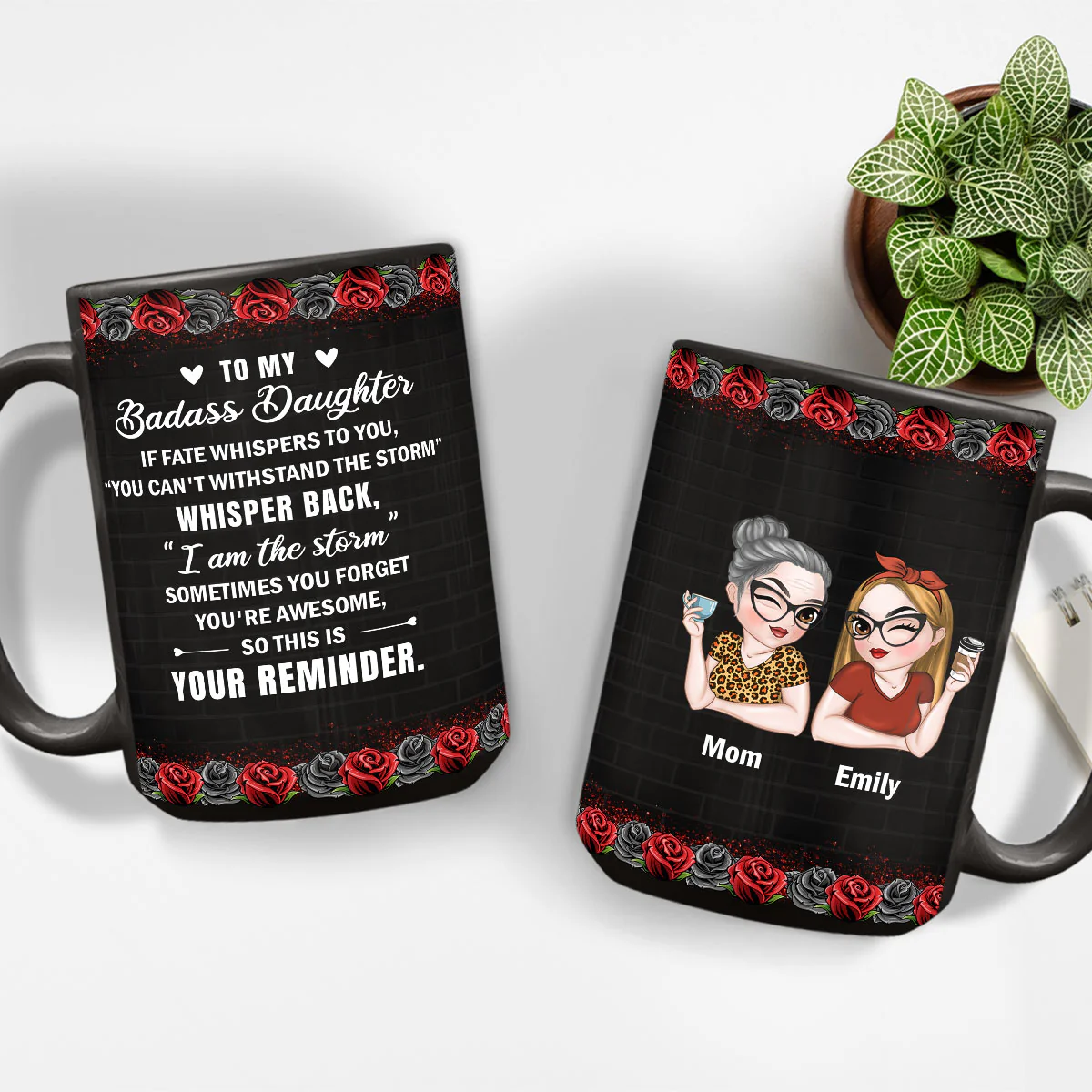 For The Strongest Daughter - Personalized Custom Coffee Mug - Image 4