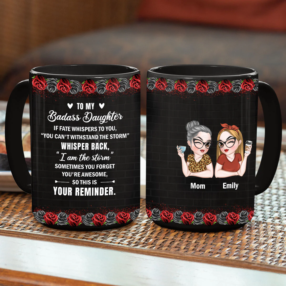 For The Strongest Daughter - Personalized Custom Coffee Mug - Image 5