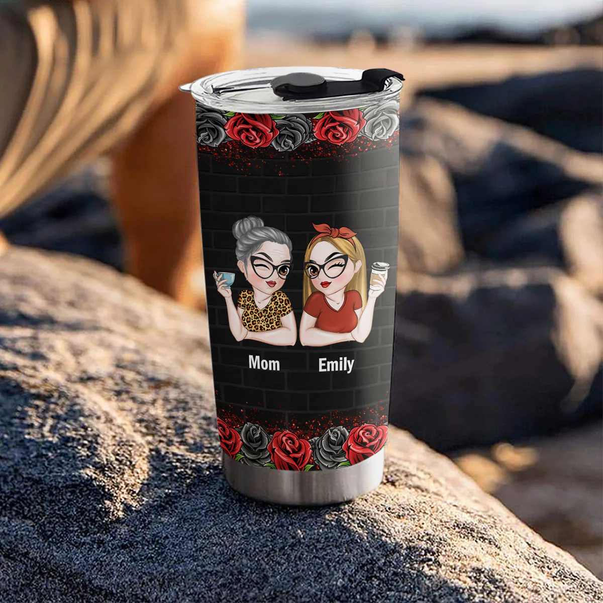 For The Strongest Daughter - Personalized Custom Tumbler - Image 3