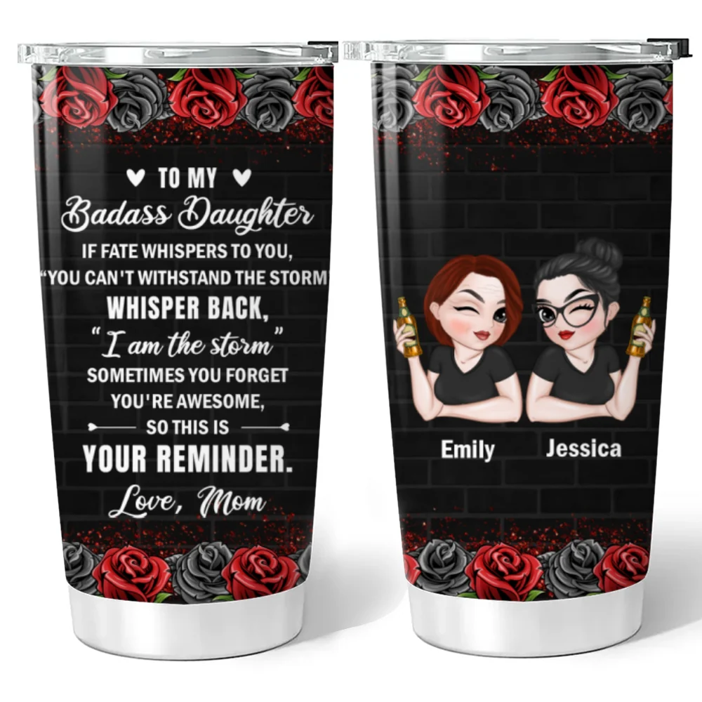 For The Strongest Daughter - Personalized Custom Tumbler - Image 6