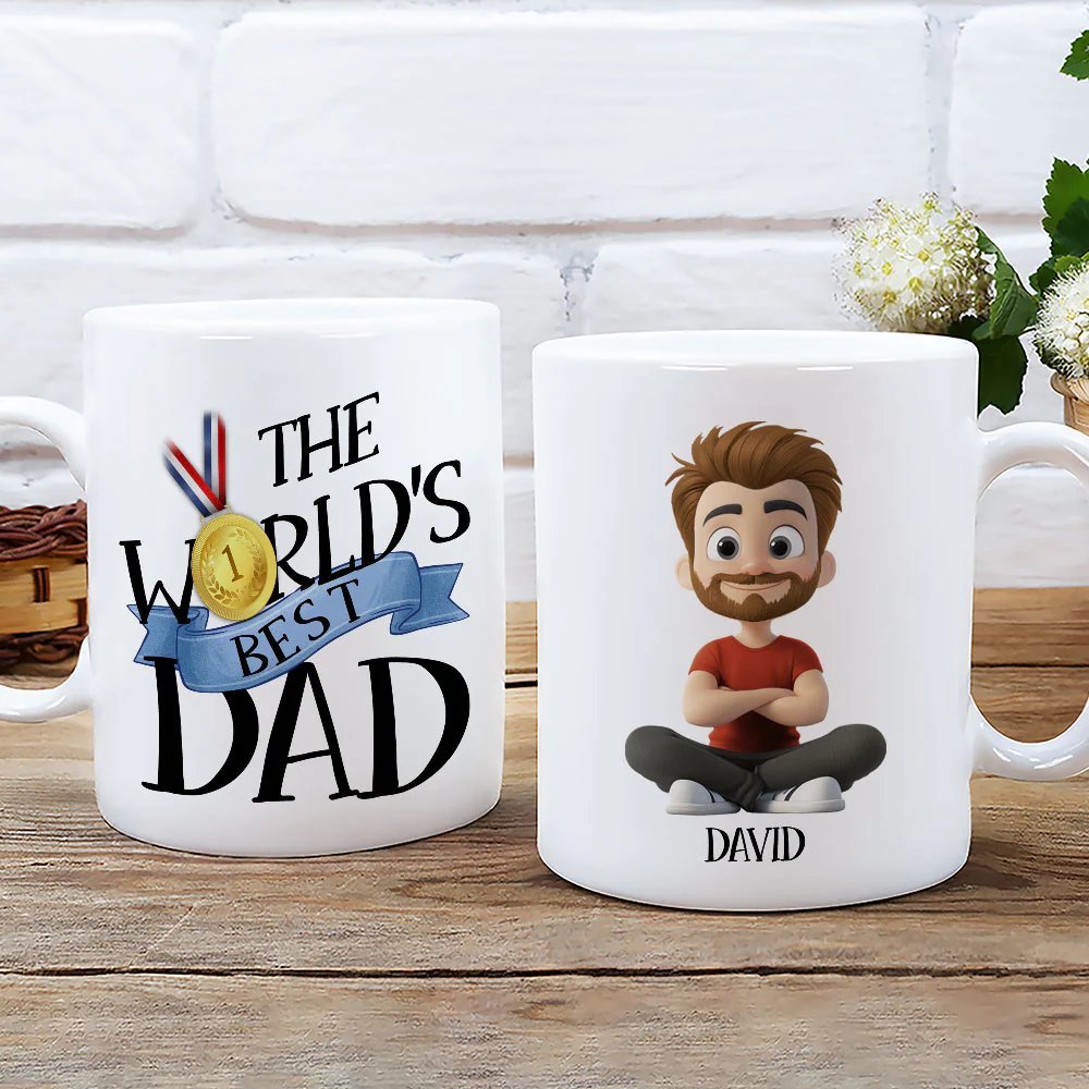 For The World Best Dad - Personalized Custom Coffee Mug - Image 2