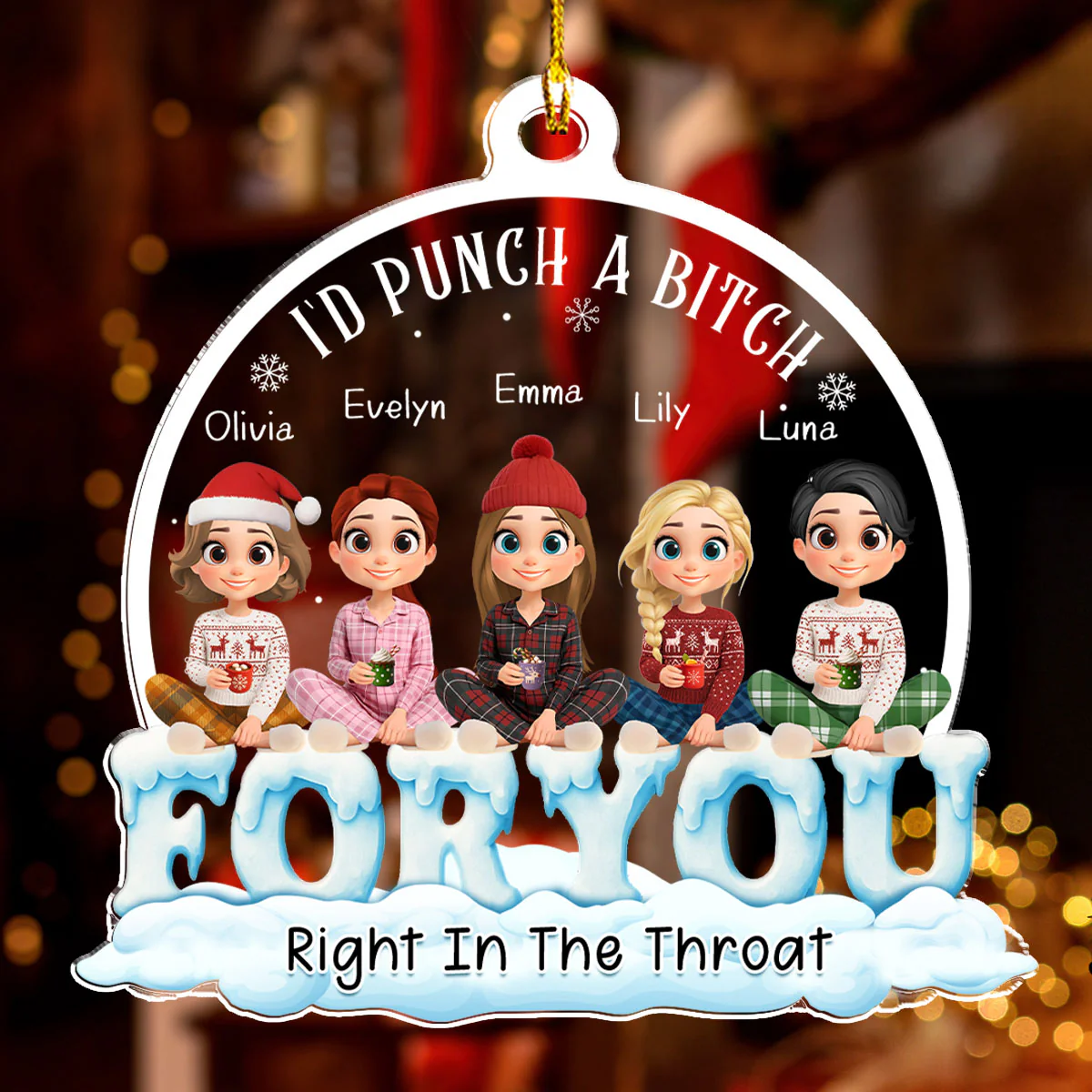 For You Bestie - Personalized Custom Acrylic Ornament - Image 3