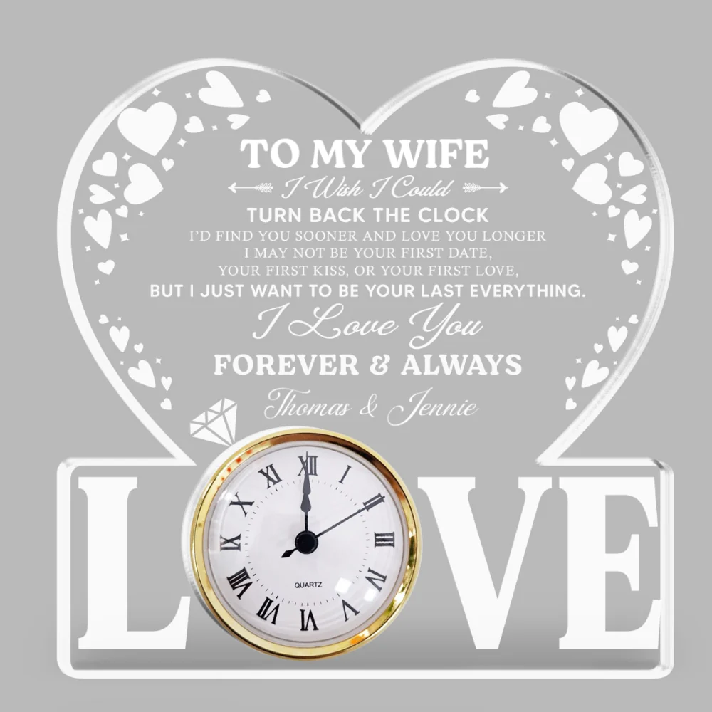 Forever And Always - Personalized Custom Acrylic Desk Clock Plaque - Image 7