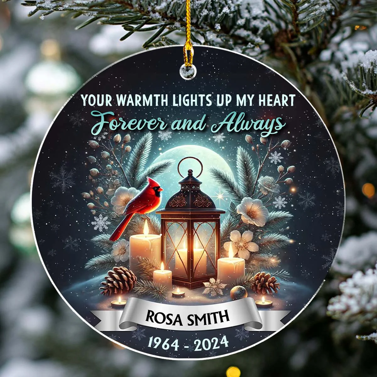 Forever And Always - Personalized Custom Acrylic Ornament - Image 4