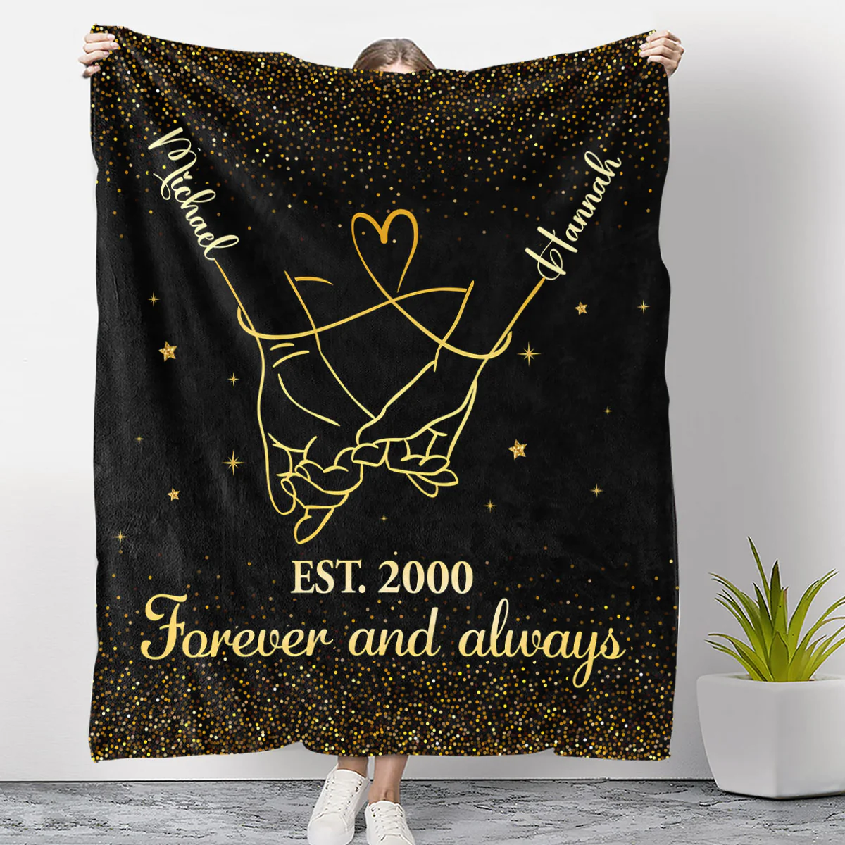 Forever And Always - Personalized Custom Fleece Blanket