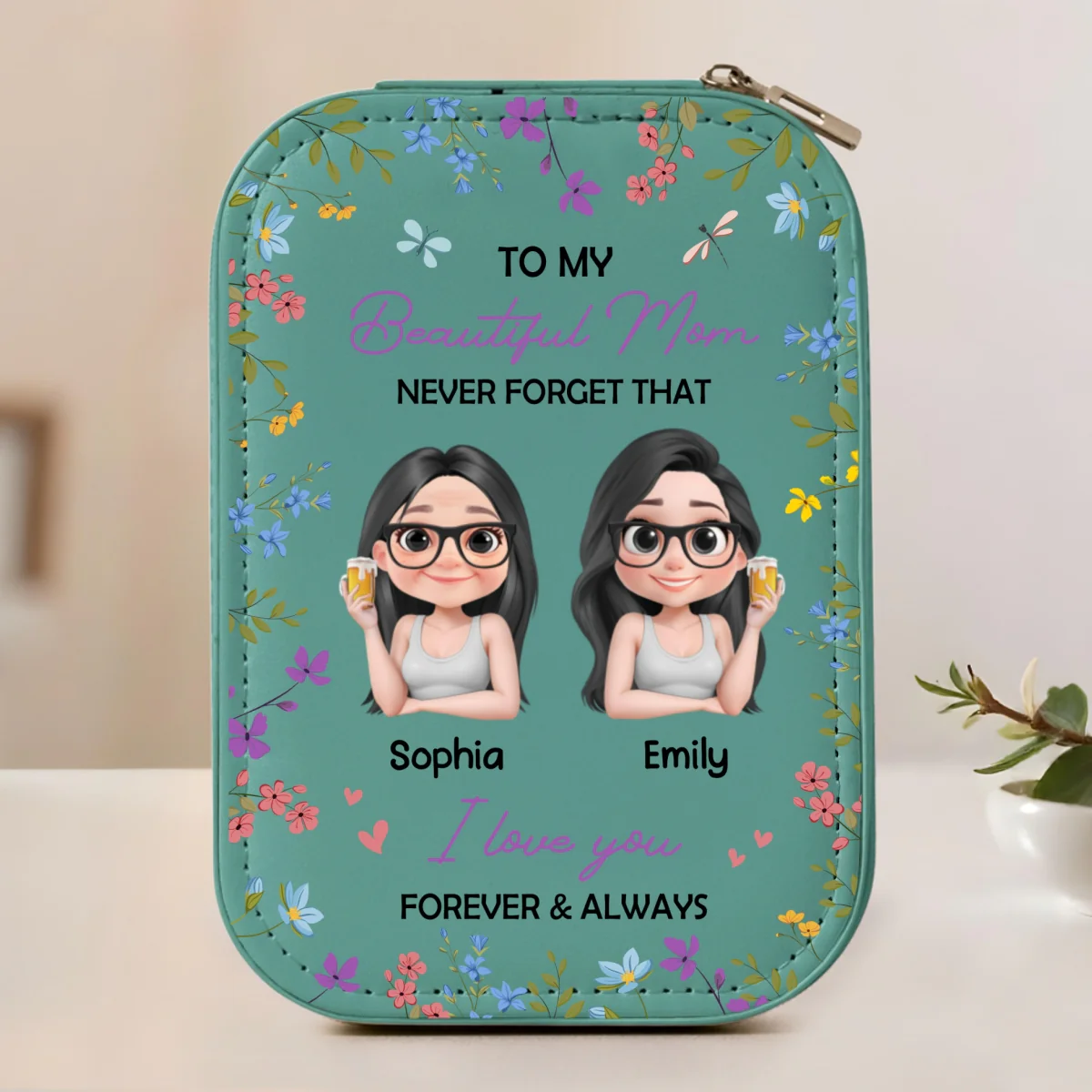 Forever And Always - Personalized Custom Jewelry Box With LED Mirror - Image 10