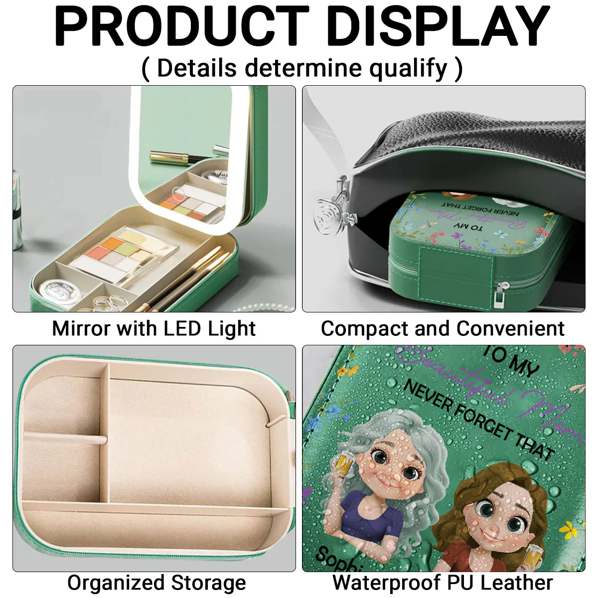 Forever And Always - Personalized Custom Jewelry Box With LED Mirror - Image 6