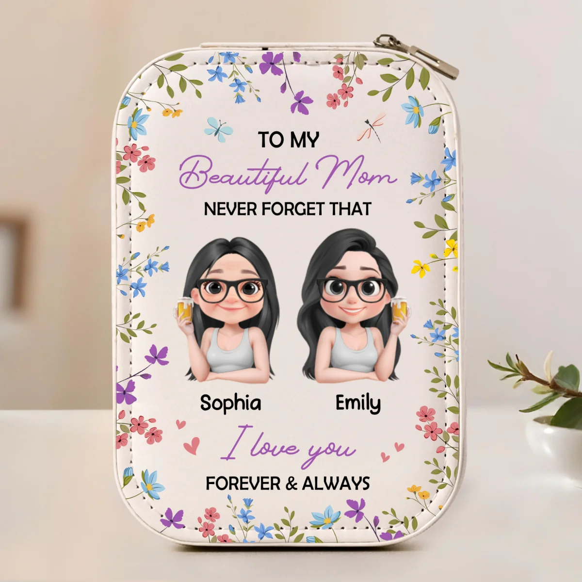 Forever And Always - Personalized Custom Jewelry Box With LED Mirror - Image 8