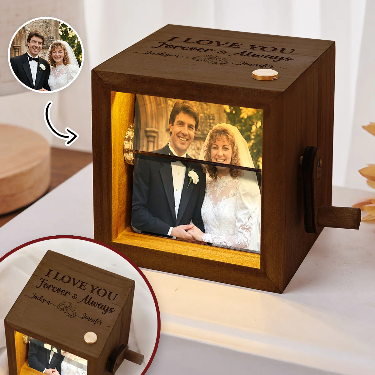 Forever And Always - Personalized Custom Photo Flipbook Animation Box