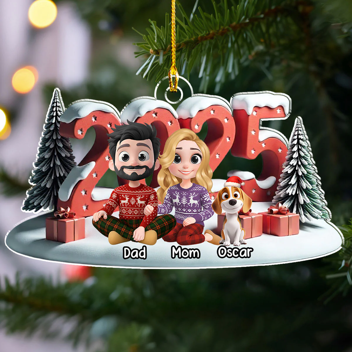 Forever As A Family - Personalized Custom Acrylic Ornament - Image 2