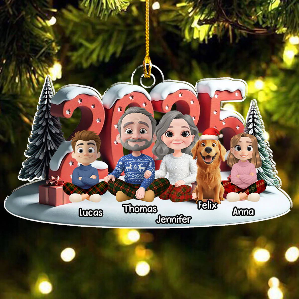 Forever As A Family - Personalized Custom Acrylic Ornament - Image 3