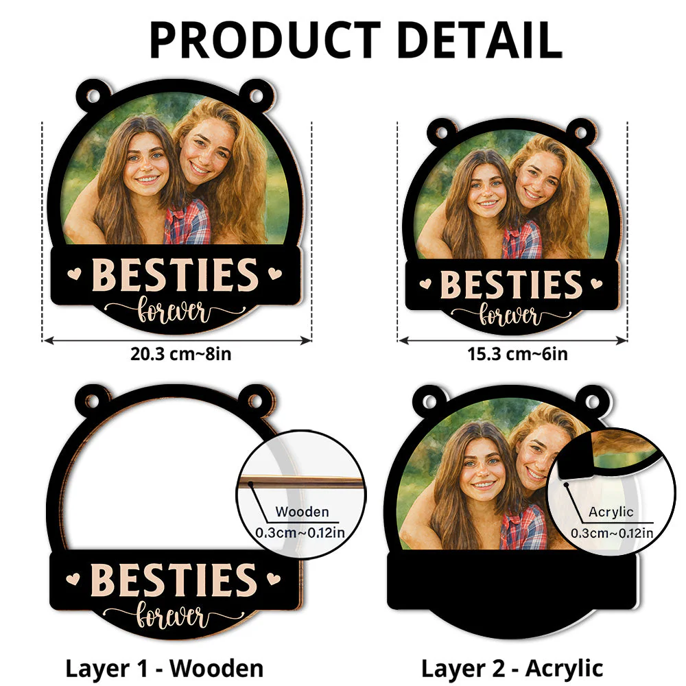 Forever Be My Bestie Sister - Personalized Custom Suncatcher - Image 6