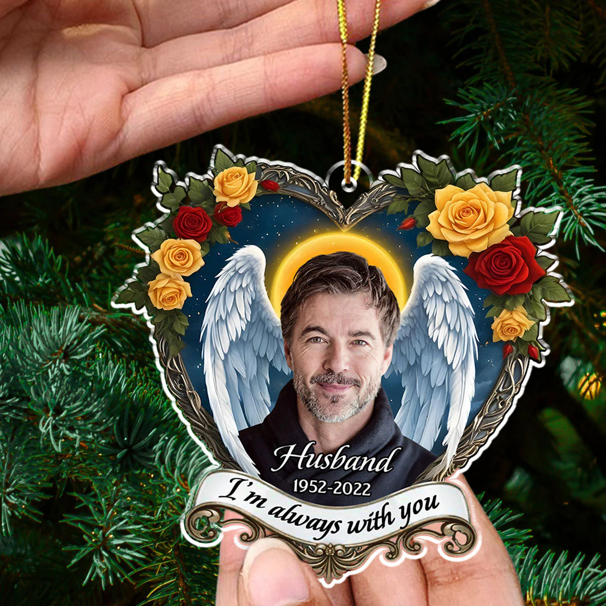 Forever Beside You - Personalized Custom Acrylic Ornament - Image 3