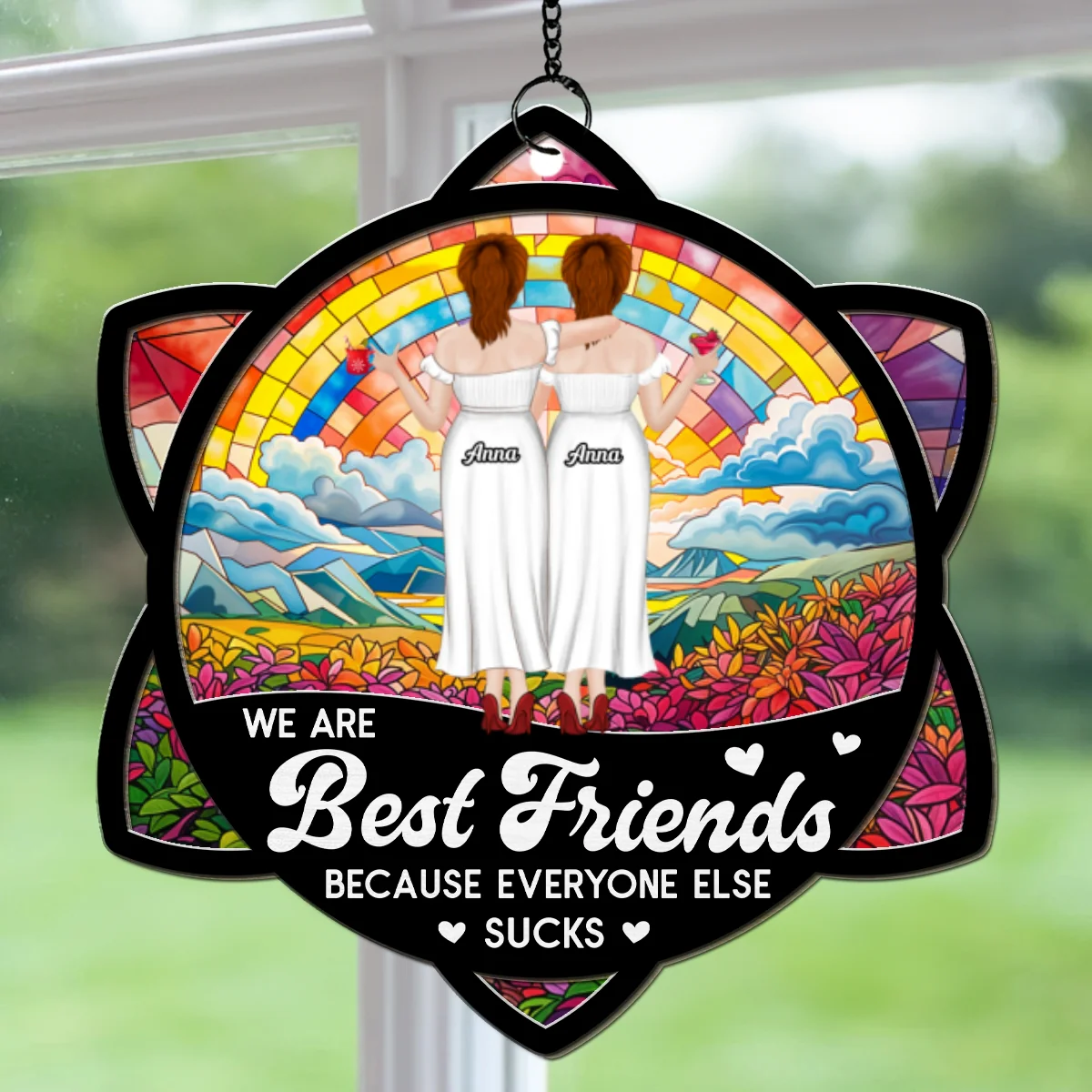 Forever Best Besties - Personalized Custom Suncatcher - Image 6
