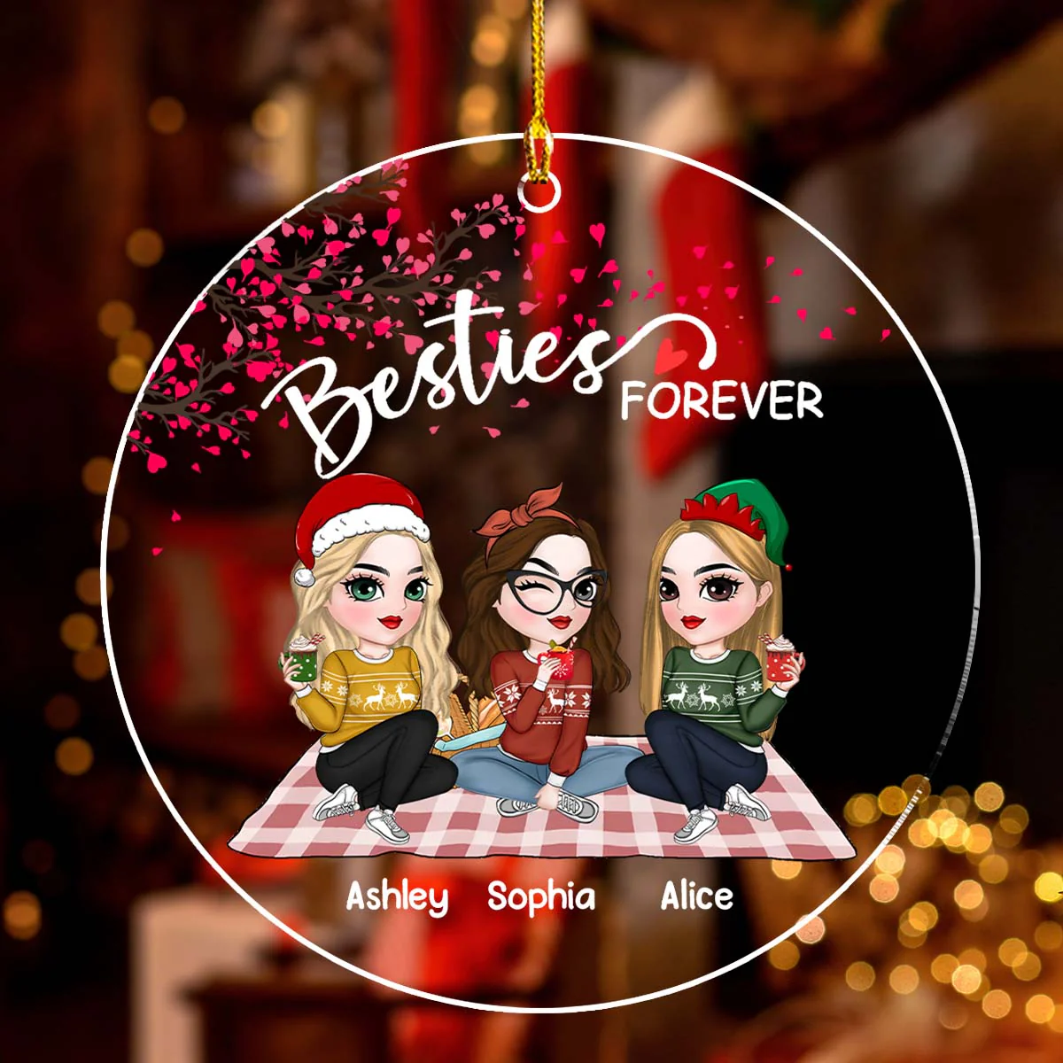 Forever Bestie - Personalized Custom Acrylic Ornament - Image 2