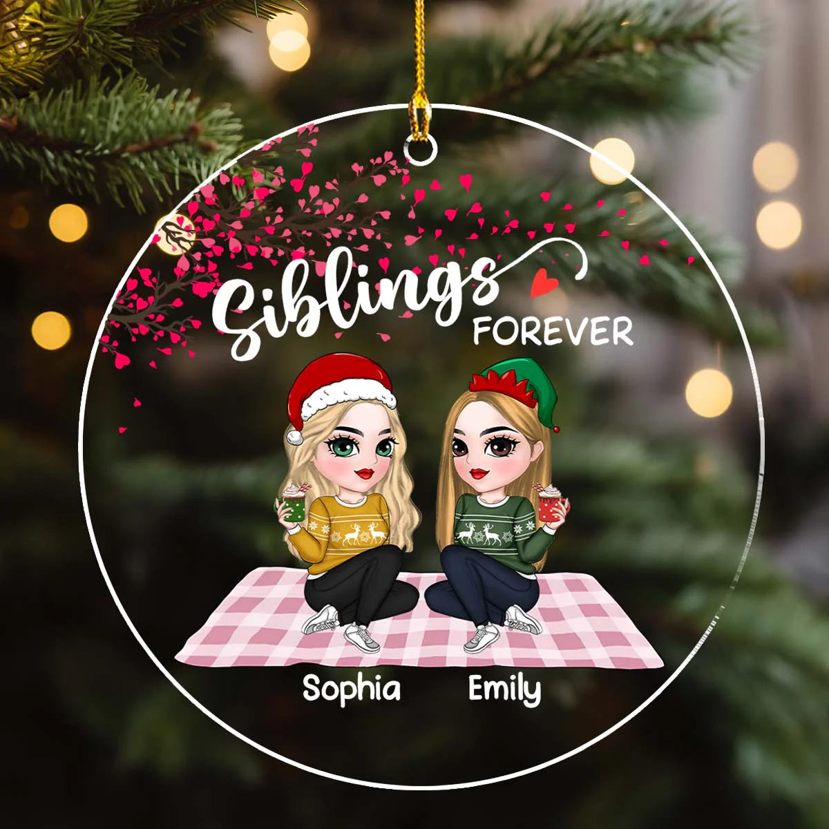 Forever Bestie - Personalized Custom Acrylic Ornament - Image 3