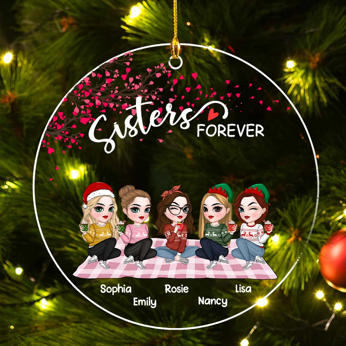 Forever Bestie - Personalized Custom Acrylic Ornament - Image 4