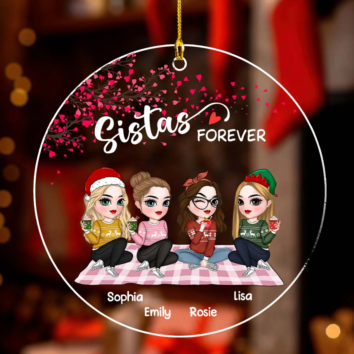 Forever Bestie - Personalized Custom Acrylic Ornament - Image 5