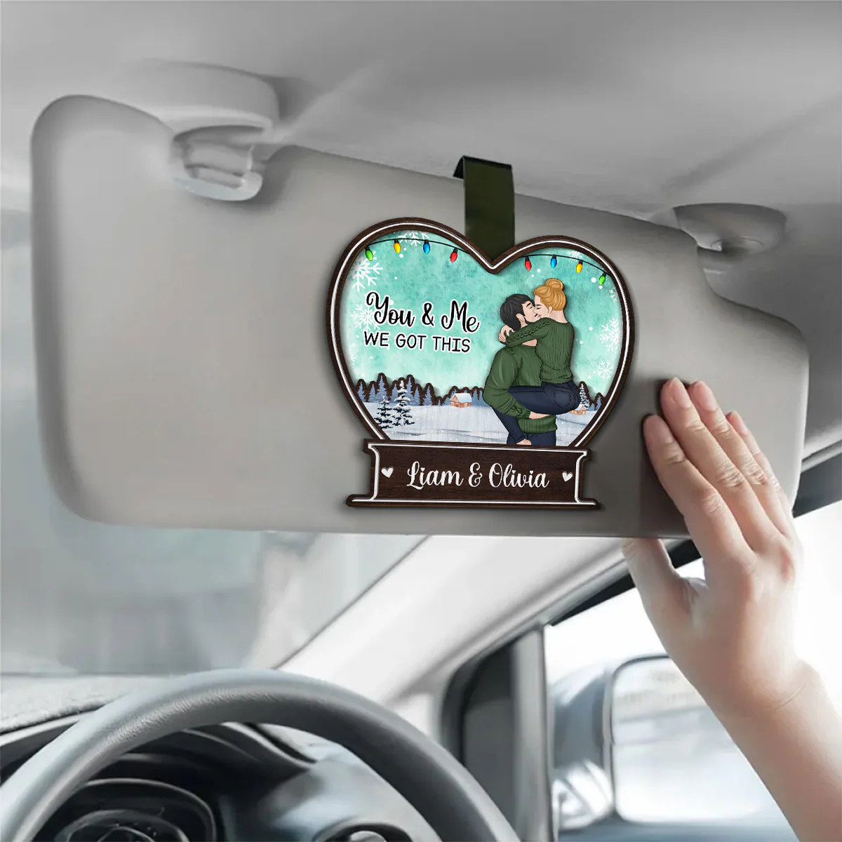 Forever Christmas Together - Personalized Custom Car Visor Clip - Image 3