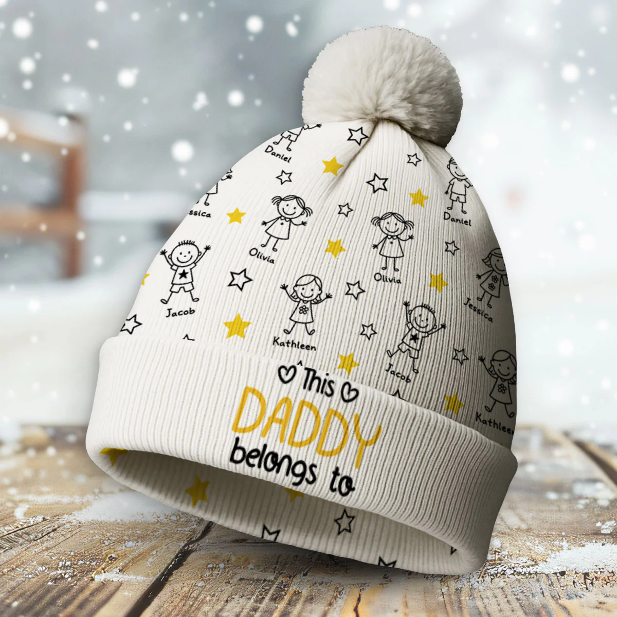 Forever Ever Your Side - Personalized Custom Bobble Beanie Hat - Image 4