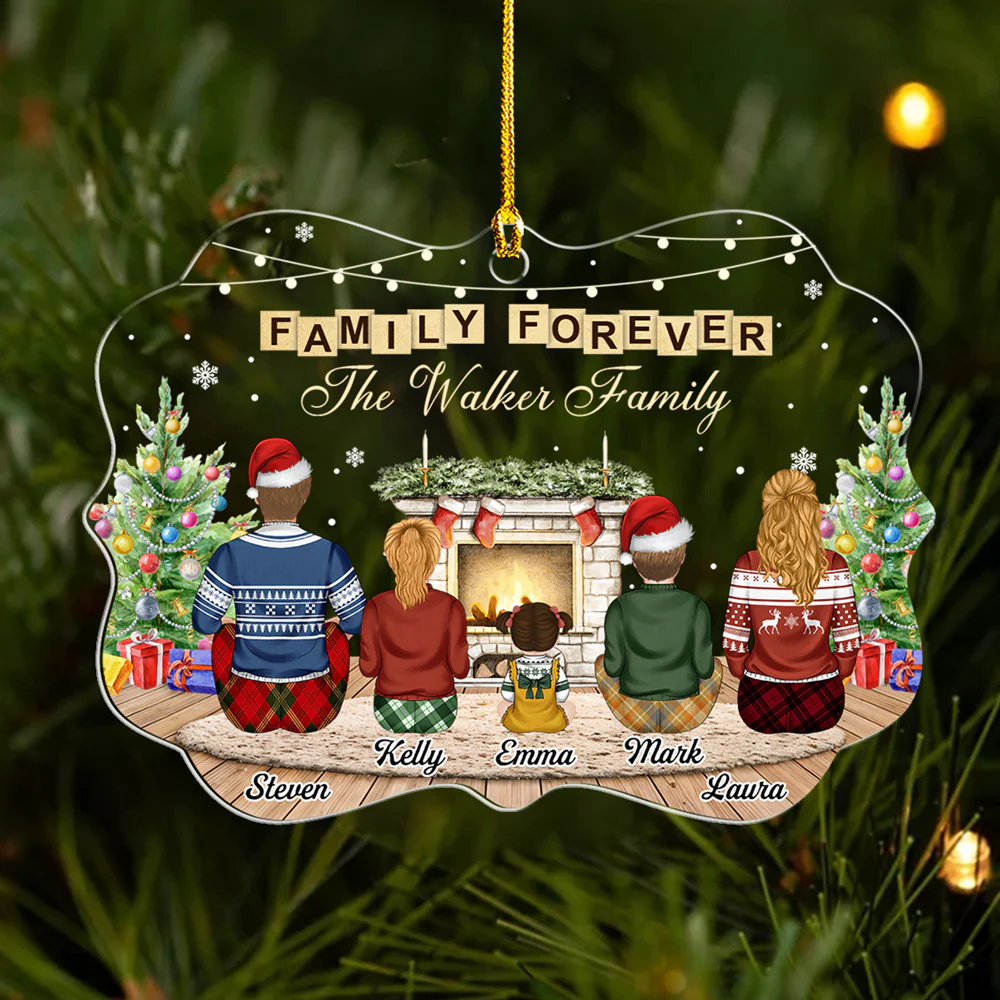 Forever Family - Personalized Custom Acrylic Ornament - Image 2