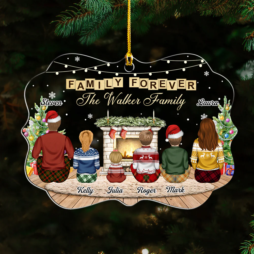 Forever Family - Personalized Custom Acrylic Ornament - Image 4