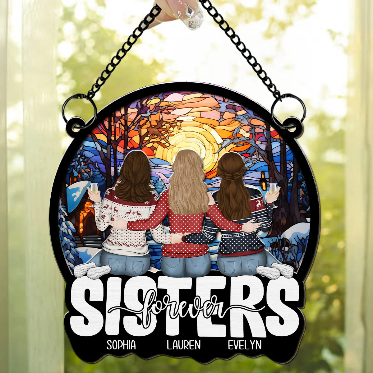 Forever Friends, Forever Young - Personalized Custom Suncatcher - Image 2