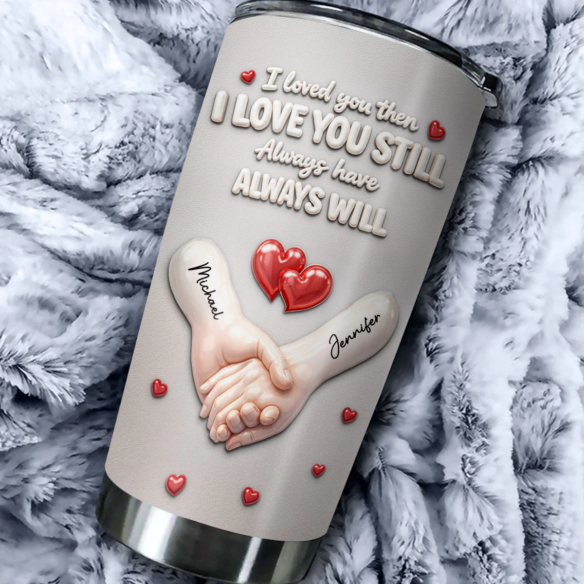 Forever Holding Hands - Personalized Custom 3D Effect Tumbler - Image 2
