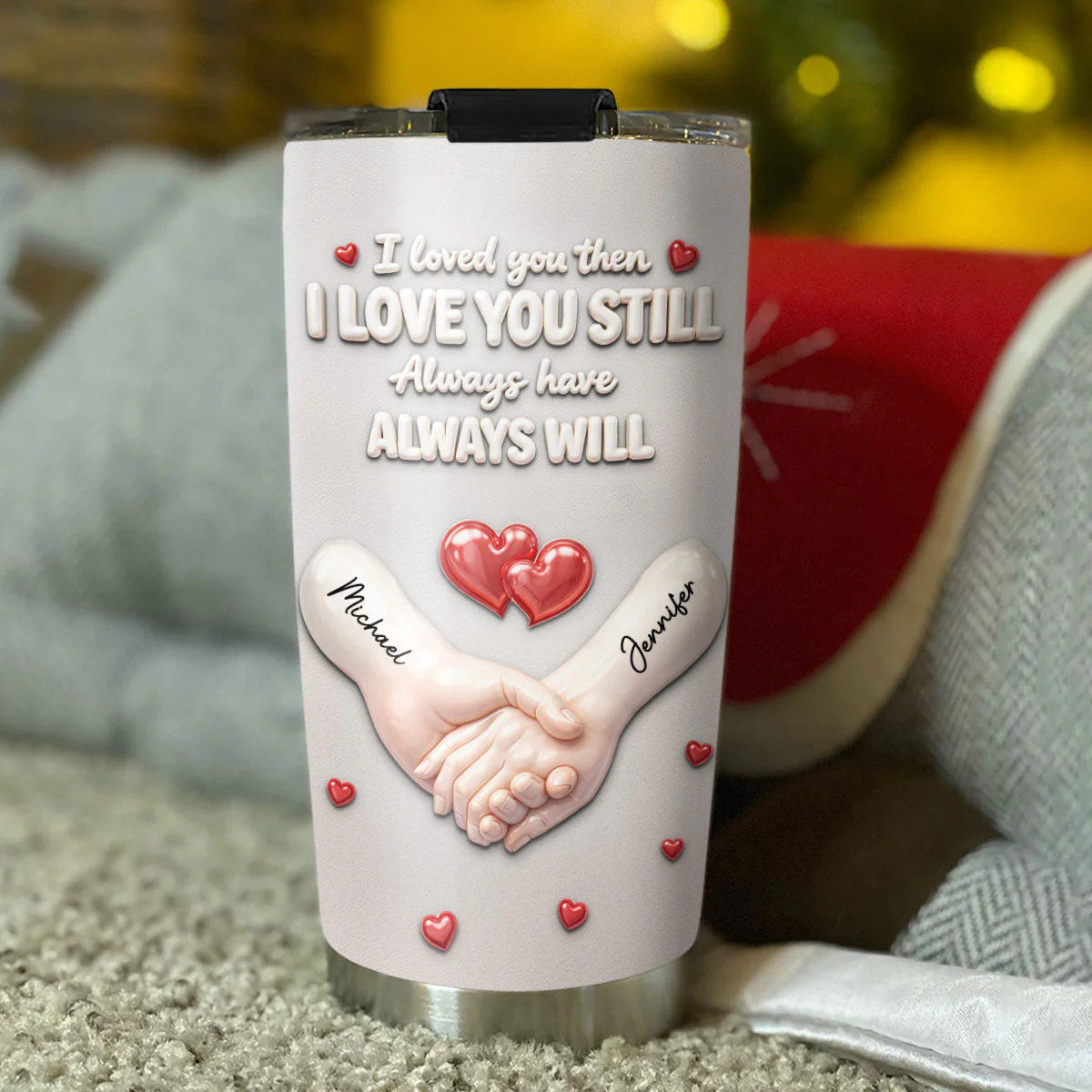 Forever Holding Hands - Personalized Custom 3D Effect Tumbler - Image 4