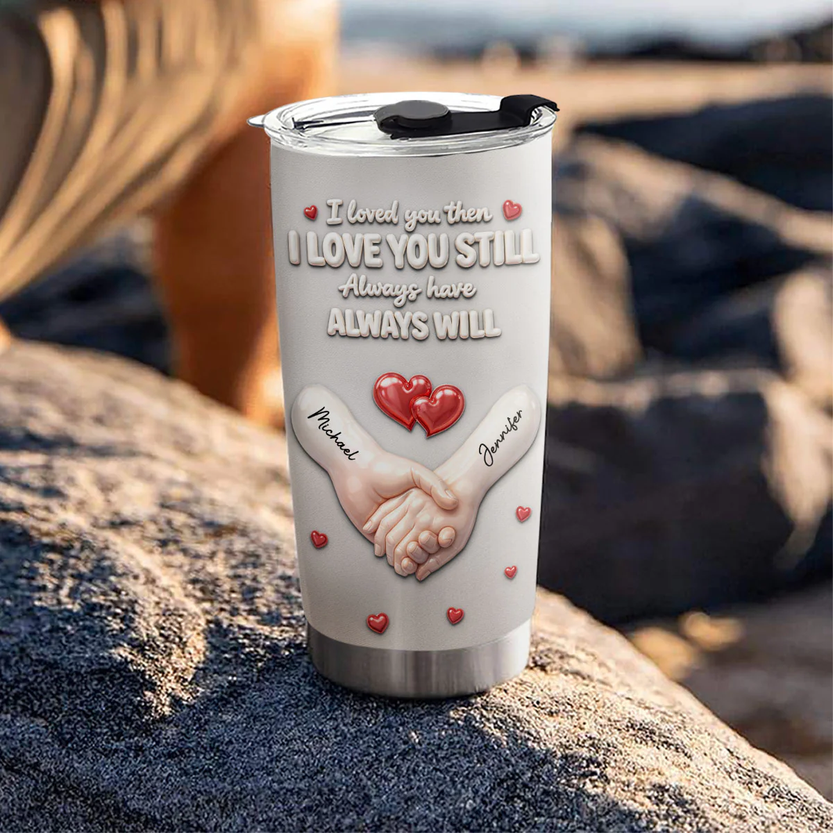 Forever Holding Hands - Personalized Custom 3D Effect Tumbler - Image 5