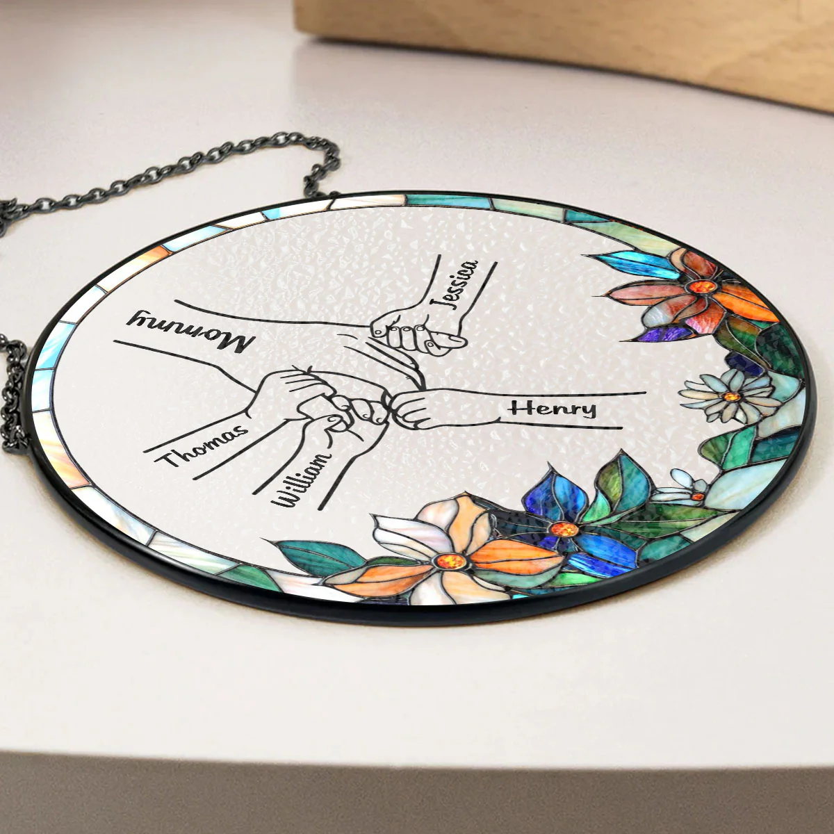Forever Holding Hands - Personalized Custom Window Hanging Suncatcher - Image 3