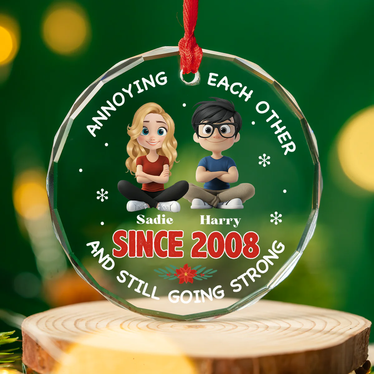 Forever In Love - Personalized Custom Glass Ornament - Image 5