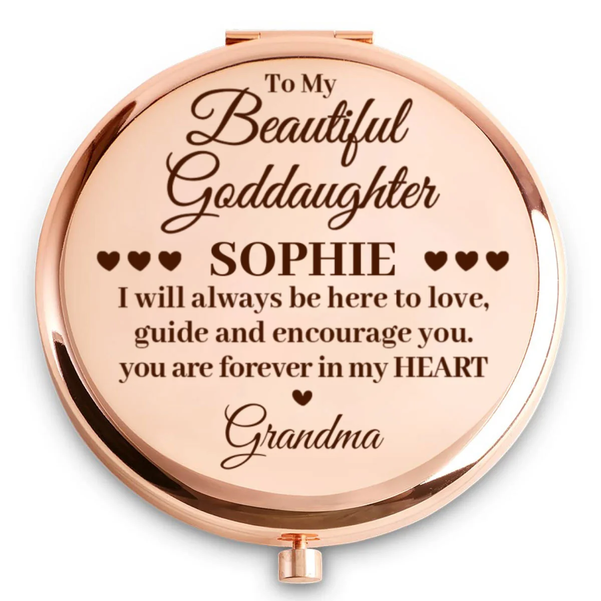 Forever In My Heart Goddaughter - Personalized Custom Compact Mirror - Image 5