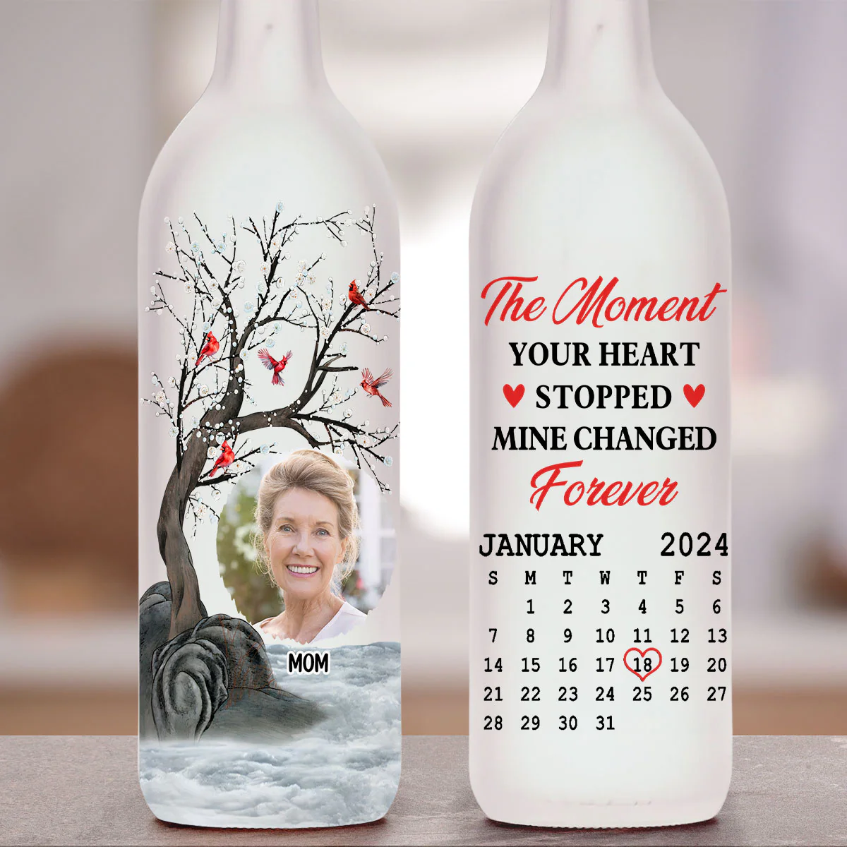 Forever In My Heart - Personalized Custom Bottle Lamp - Image 4
