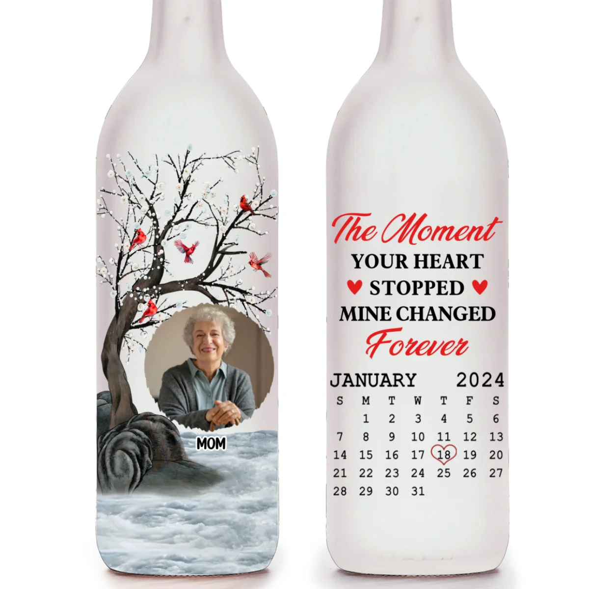 Forever In My Heart - Personalized Custom Bottle Lamp - Image 7