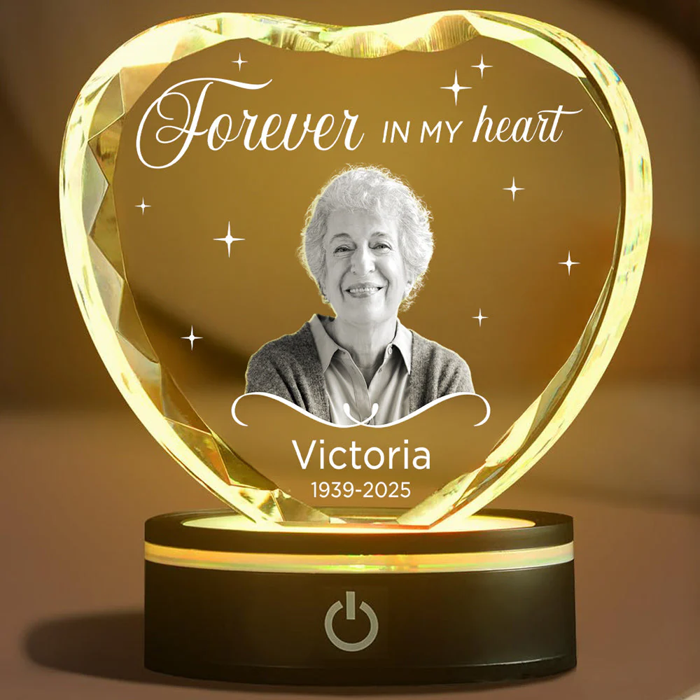 Forever In My Heart - Personalized Custom Crystal Led Light - Image 2