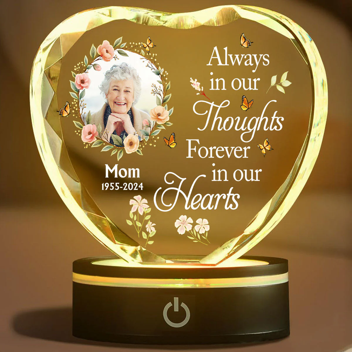 Forever In My Heart - Personalized Custom Crystal Led Light - Image 2