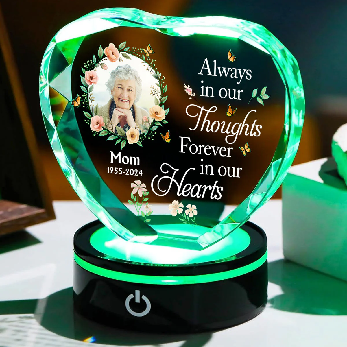 Forever In My Heart - Personalized Custom Crystal Led Light - Image 3