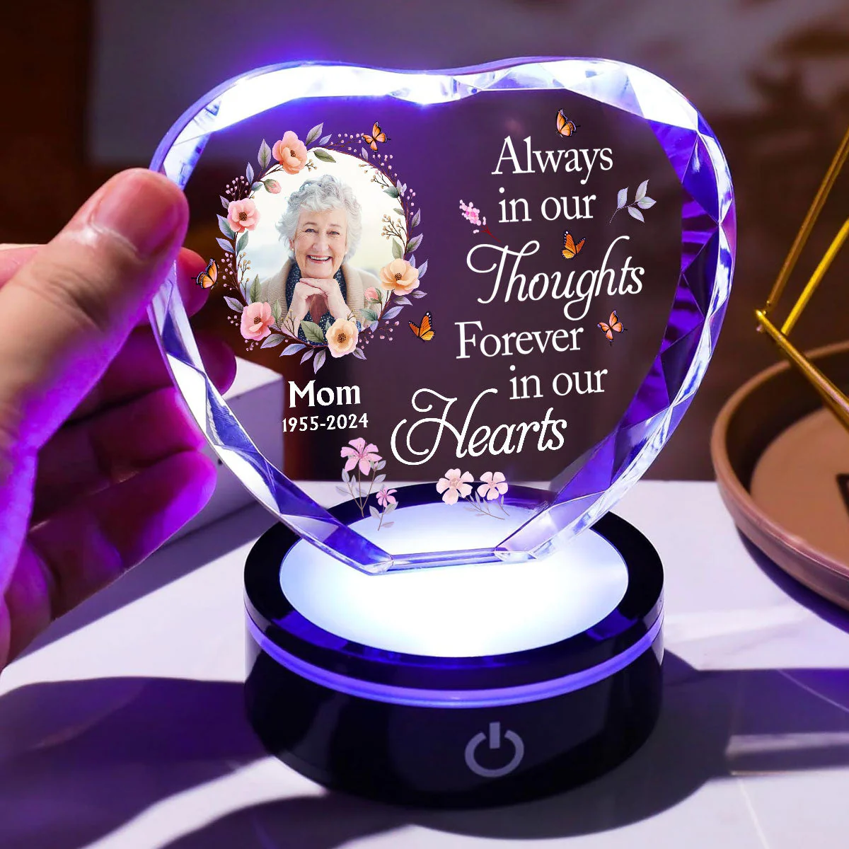 Forever In My Heart - Personalized Custom Crystal Led Light - Image 4