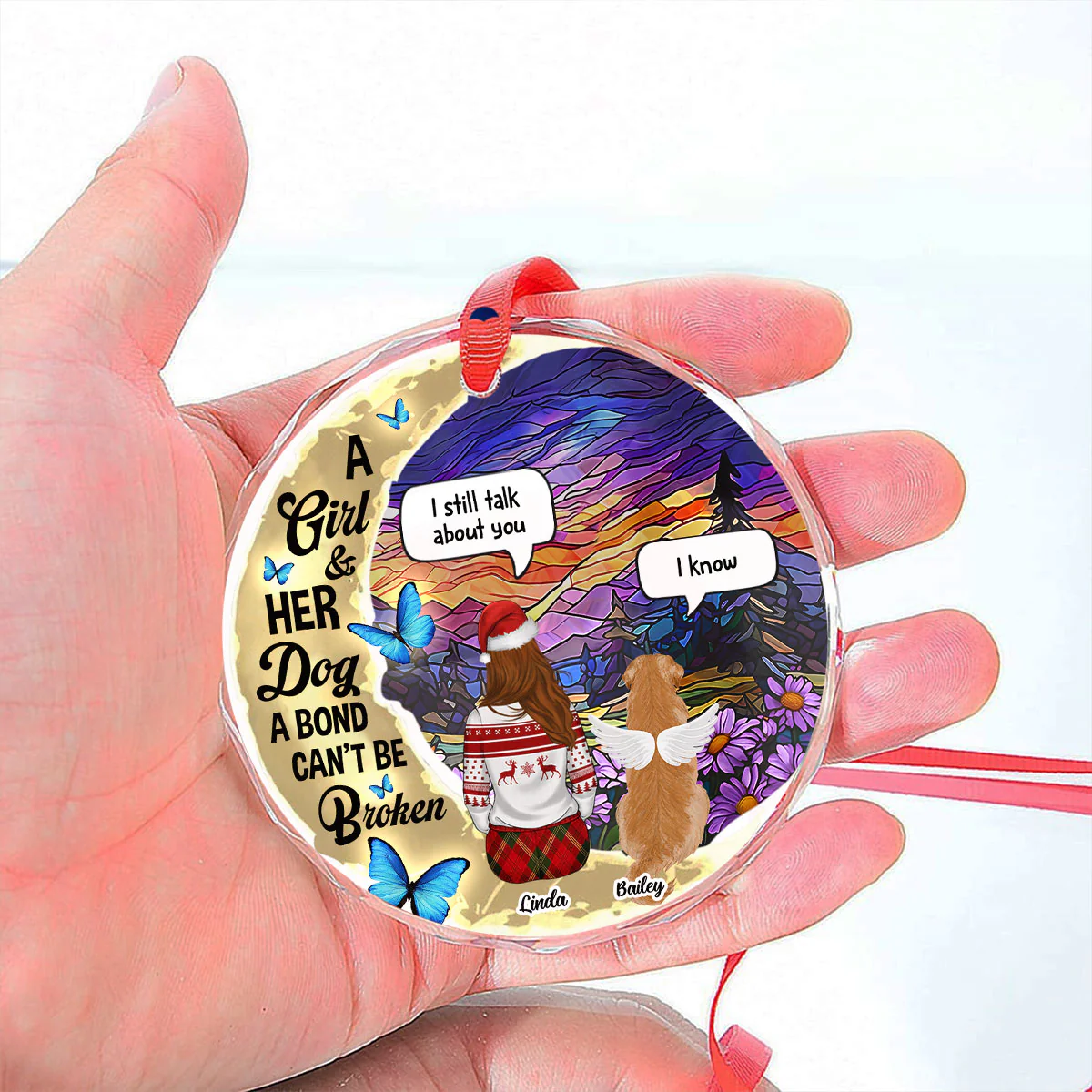 Forever In My Heart - Personalized Custom Glass Ornament - Image 4