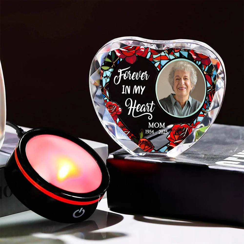 Forever In My Heart Version 2 - Personalized Custom Crystal Led Light - Image 6