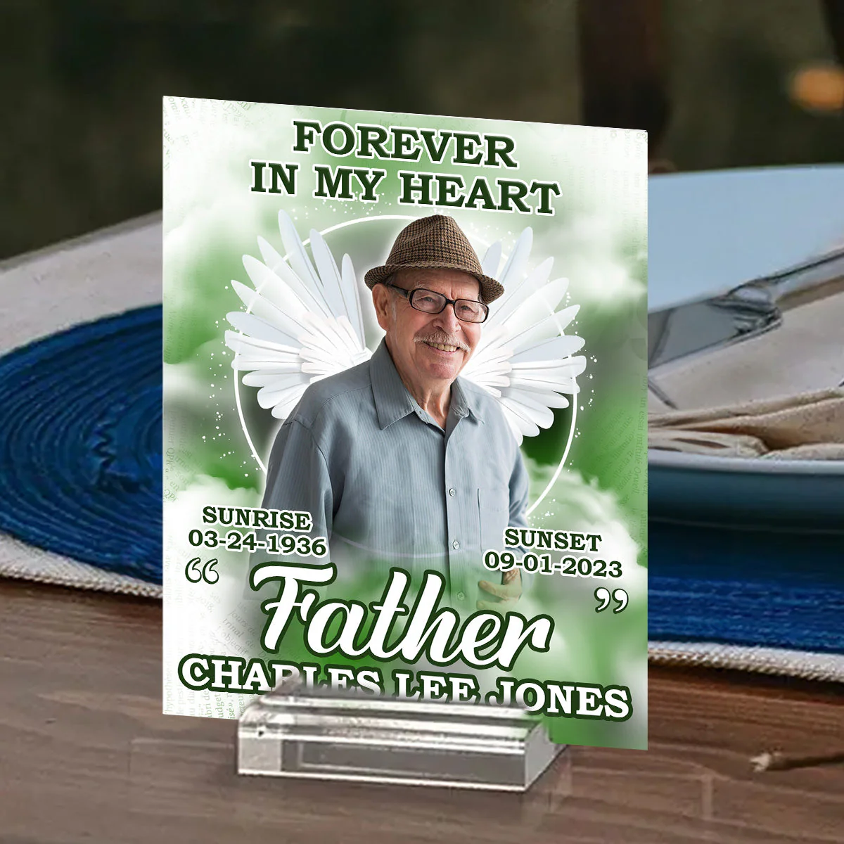 Forever In Our Hearts - Personalized Custom Acrylic Plaque With Base - Image 2