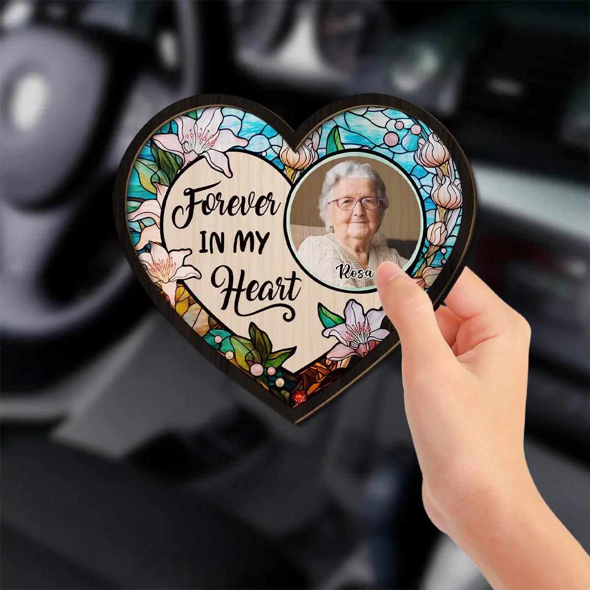 Forever In Our Hearts - Personalized Custom Car Visor Clip - Image 2