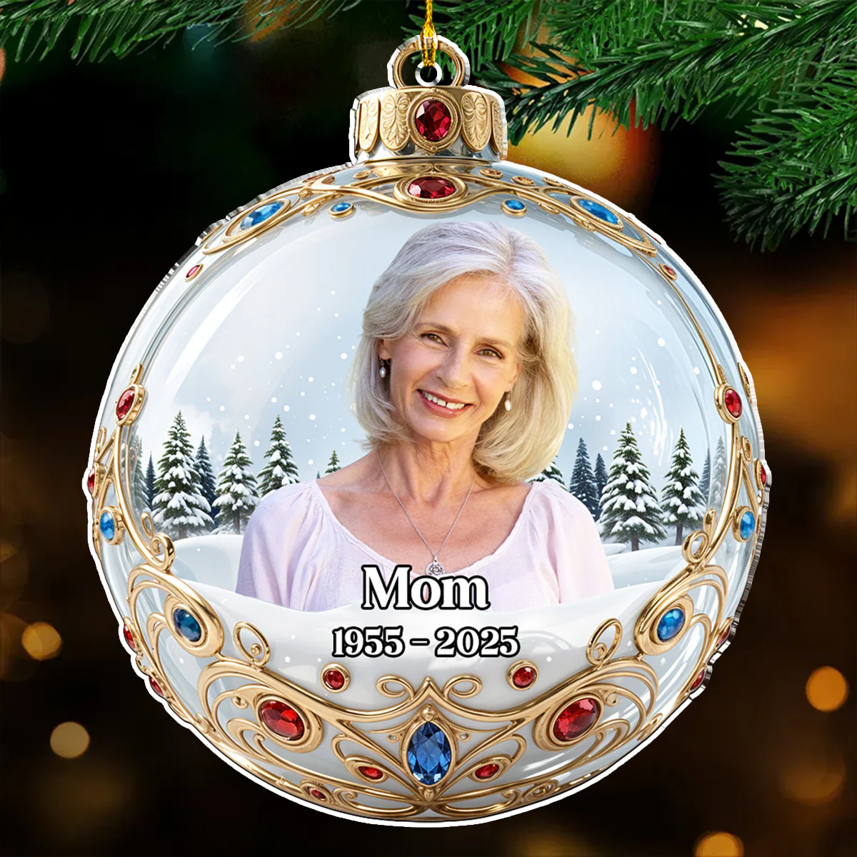 Forever In Our Hearts Version 2 - Personalized Custom Acrylic Ornament - Image 3