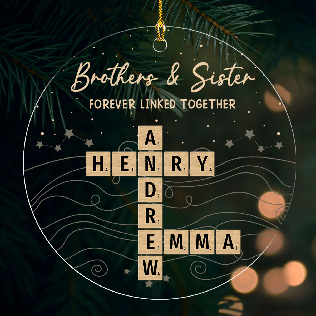 Forever Linked By Love - Personalized Custom Acrylic Ornament - Image 2
