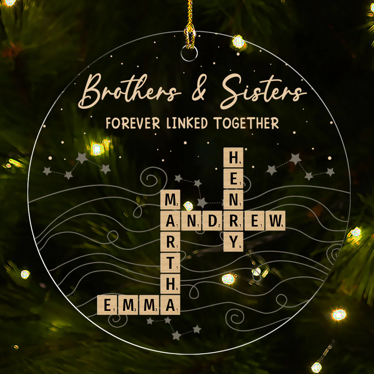 Forever Linked By Love - Personalized Custom Acrylic Ornament - Image 3