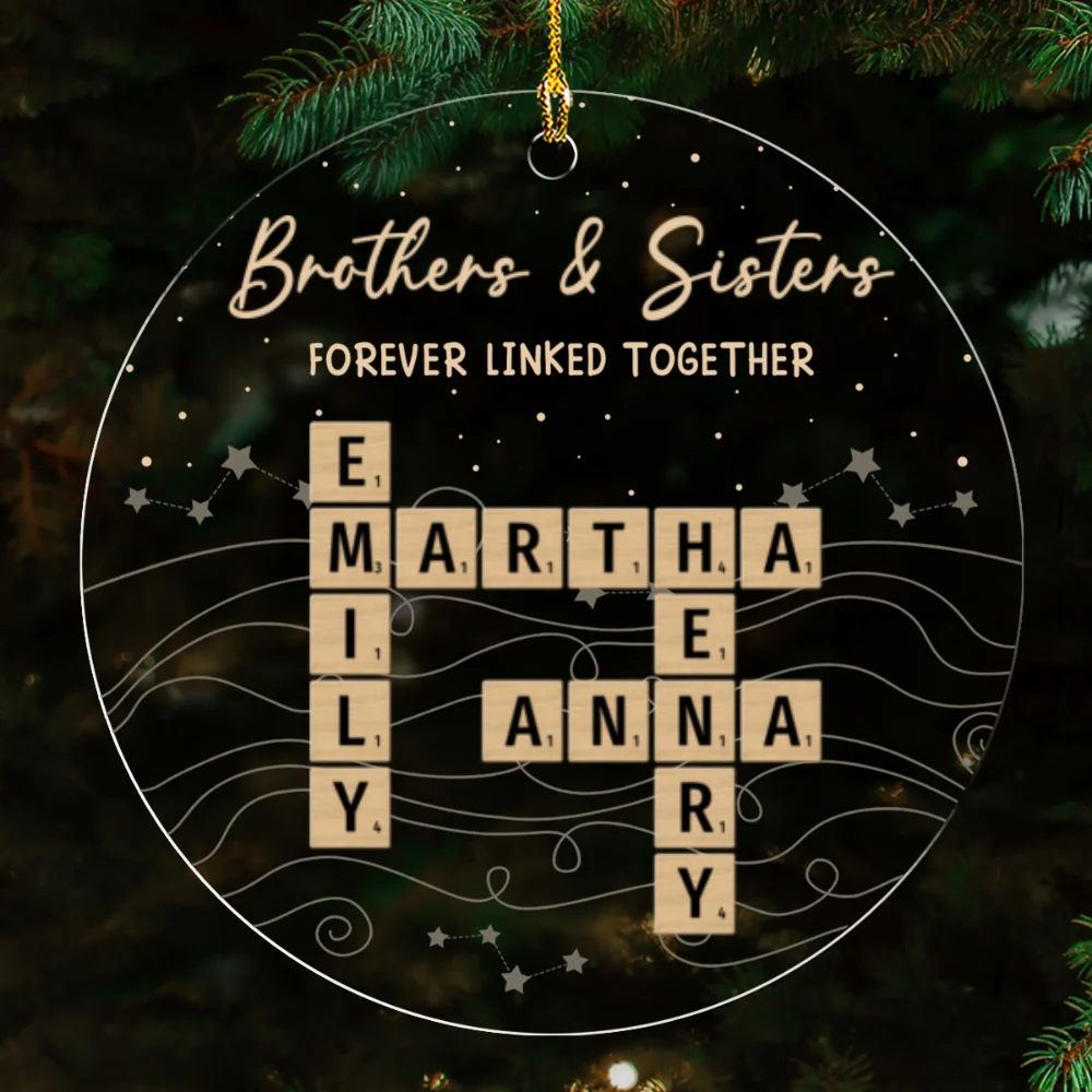Forever Linked By Love - Personalized Custom Acrylic Ornament - Image 6