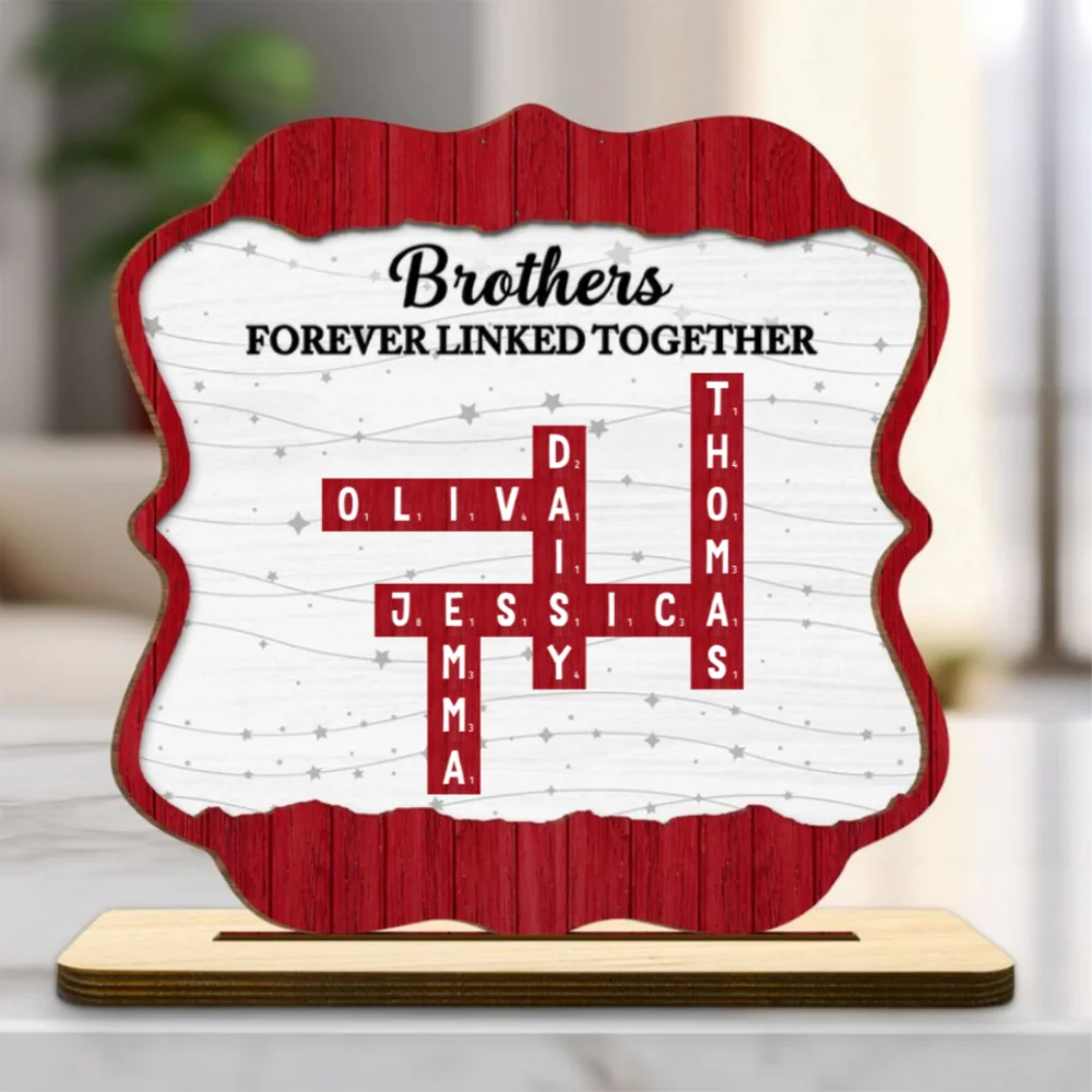 Forever Linked Together - Personalized Custom 2-Layer Wood Plaque With Flat Base - Image 7